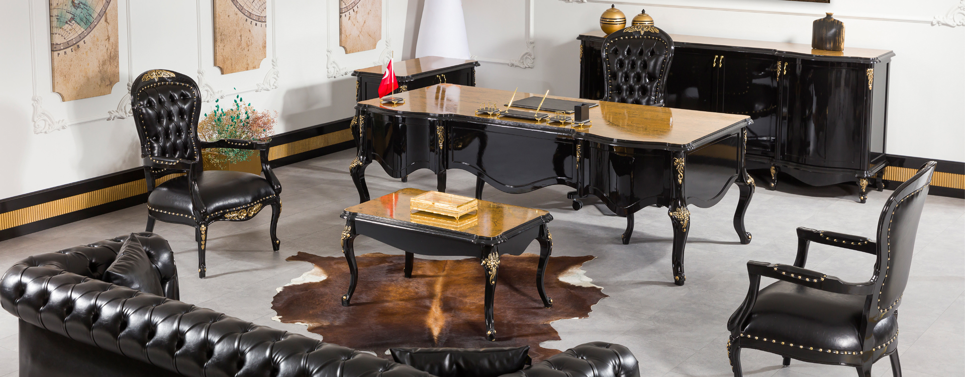 Zampa طقم مكتب أسود VIP